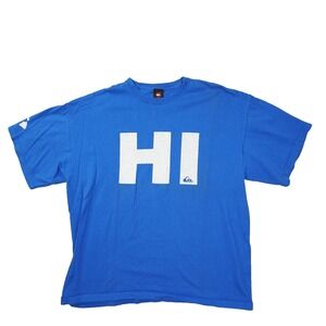 Quicksilver Vintage HI Hawaii T Shirt Men's XL Short Sleeve Blue Y2K Surf Beach